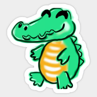 Cute Alligator Drawing Sticker